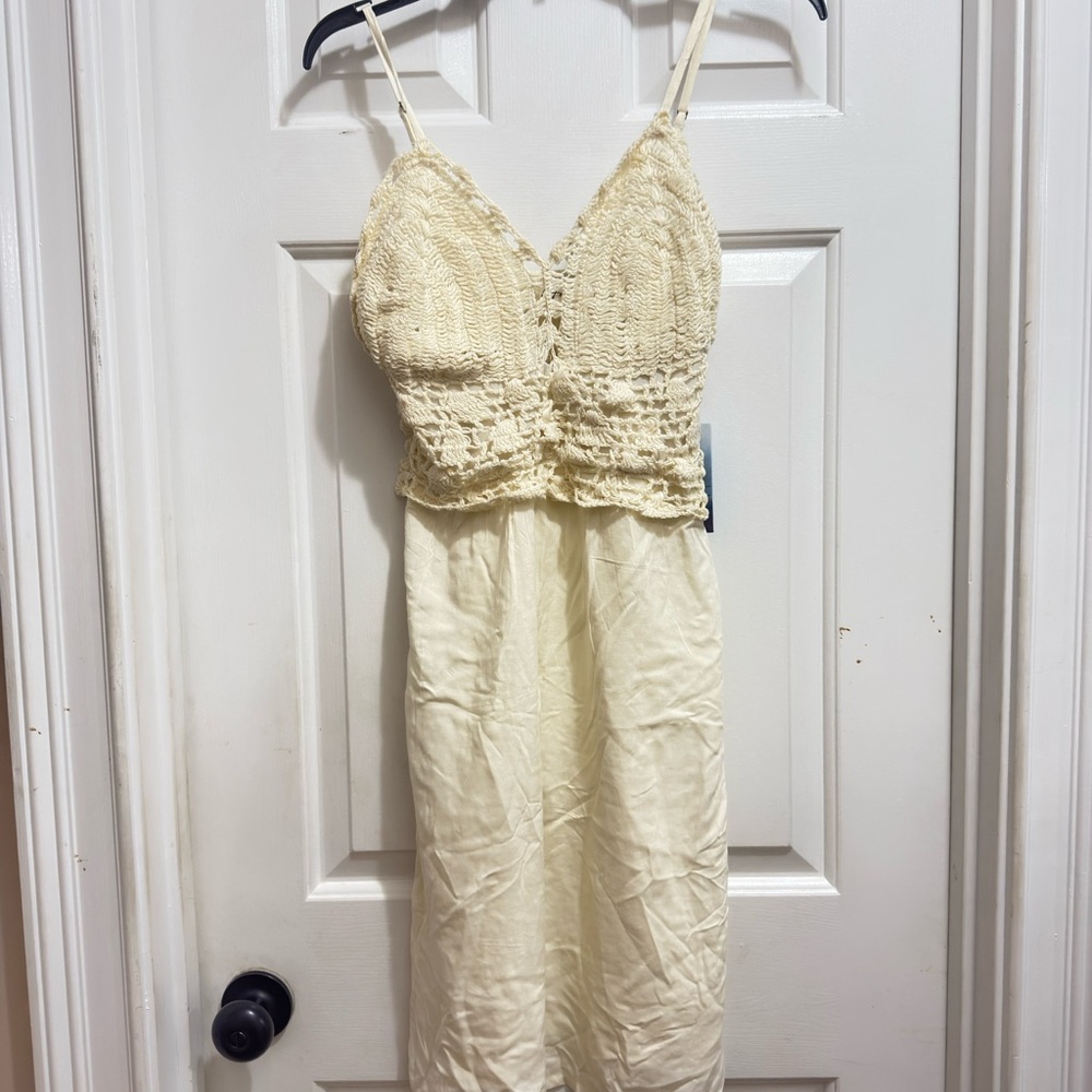 Japna Cream Crochet Beach Dress